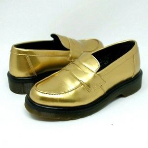 DR. MARTENS Abby Metallic Patent Spectra Gold